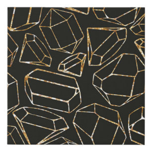 Seamless geometric pattern in retro 80s style. Pop Faux Canvas Print