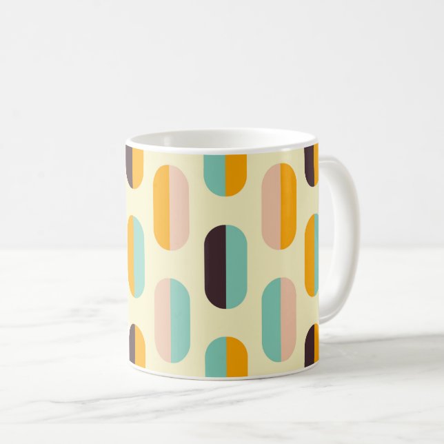 Seamless geometric pattern in retro vibes coffee mug (Front Right)