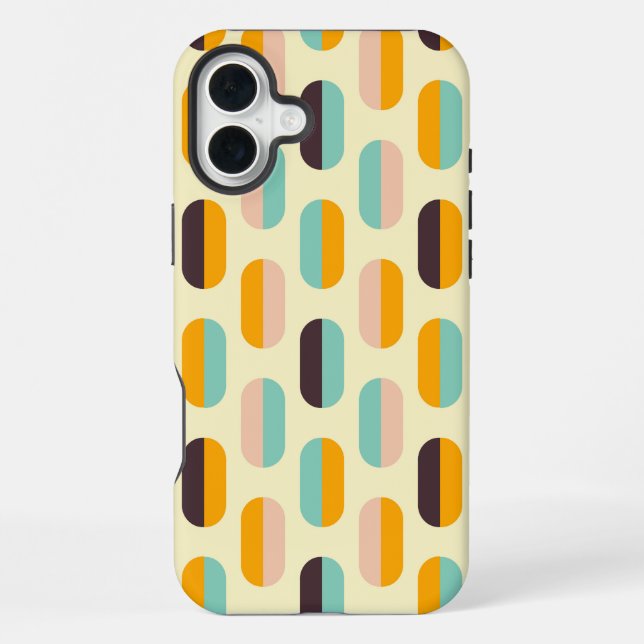 Seamless geometric pattern in retro vibes iphone case (Back)