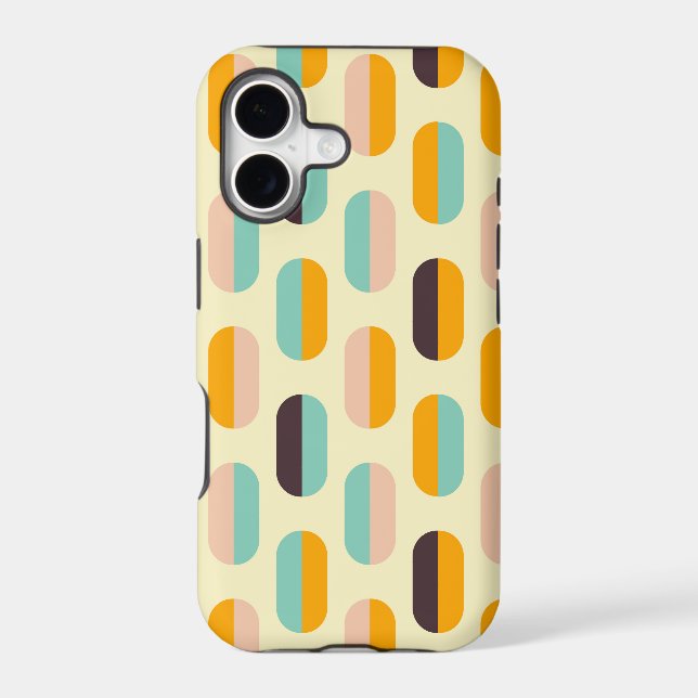 Seamless geometric pattern in retro vibes iphone case (Back)
