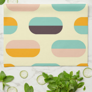 Seamless geometric pattern in retro vibes kitchen towel