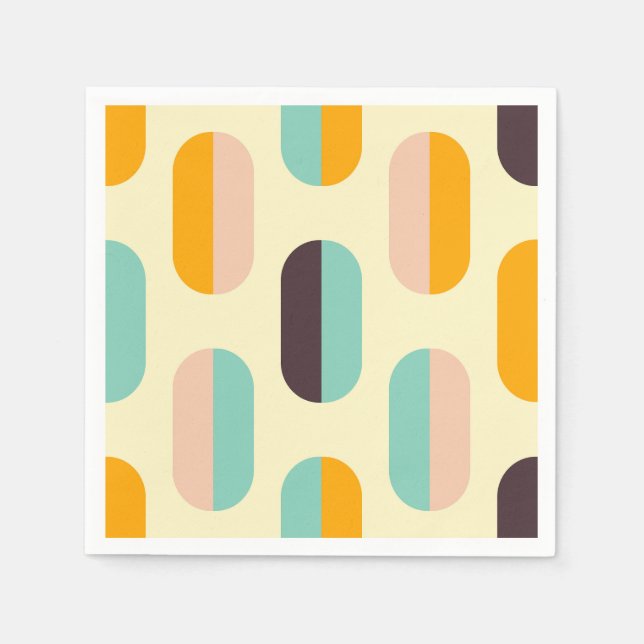 Seamless geometric pattern in retro vibes napkins (Front)
