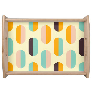 Seamless geometric pattern in retro vibes serving tray