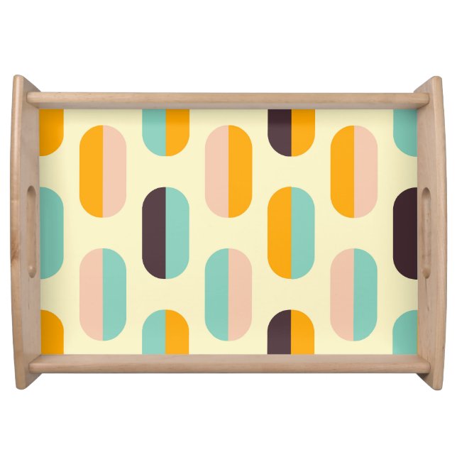 Seamless geometric pattern in retro vibes serving tray (Front)
