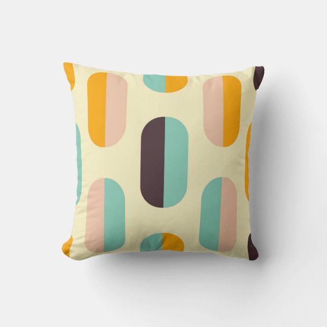 Seamless geometric pattern in retro vibes throw pillow (Front)