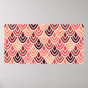 Seamless geometric pattern on paper texture poster