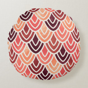 Seamless geometric pattern on paper texture round pillow