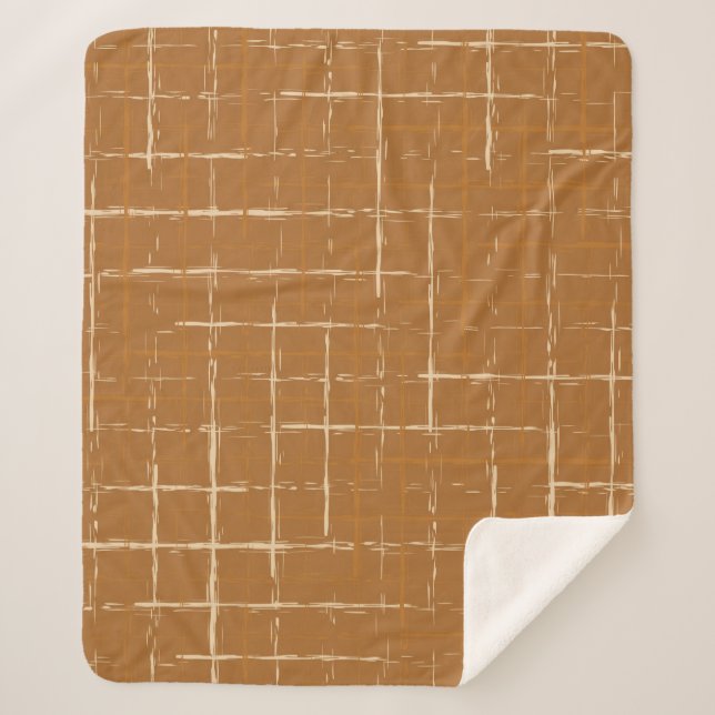Seamless geometric pattern with abstract brush str sherpa blanket (Front)