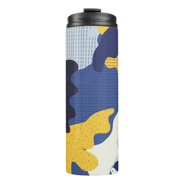Seamless geometric pattern with abstract camouflag thermal tumbler (Front)