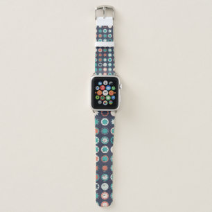 Seamless geometric pattern with colored elements,  apple watch band