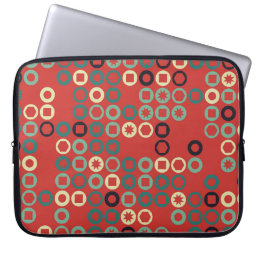 Seamless geometric pattern with colored elements,  laptop sleeve