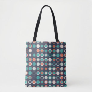 Seamless geometric pattern with colored elements,  tote bag