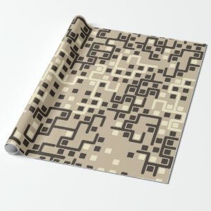 Seamless geometric pattern with colored elements, wrapping paper