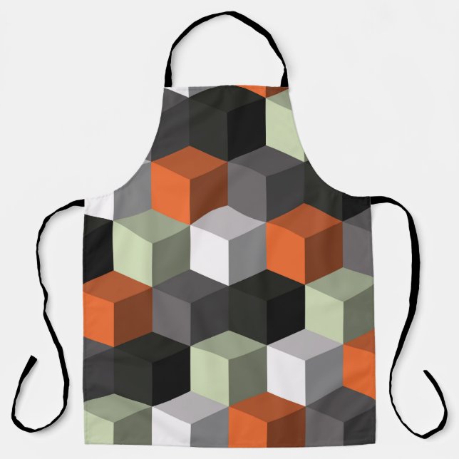 Seamless geometric pattern with cubes and volume apron (Front)