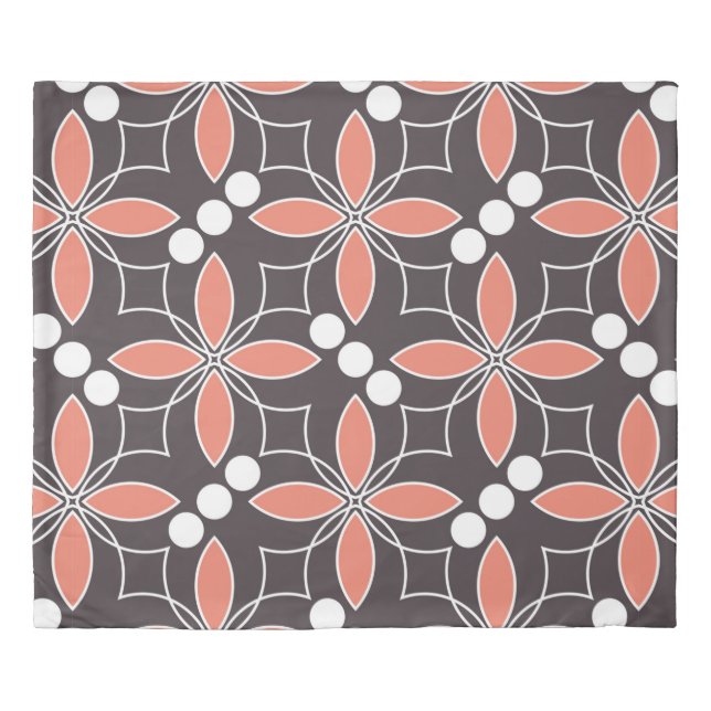 Seamless geometric pattern with flowers. art.  duvet cover (Front)