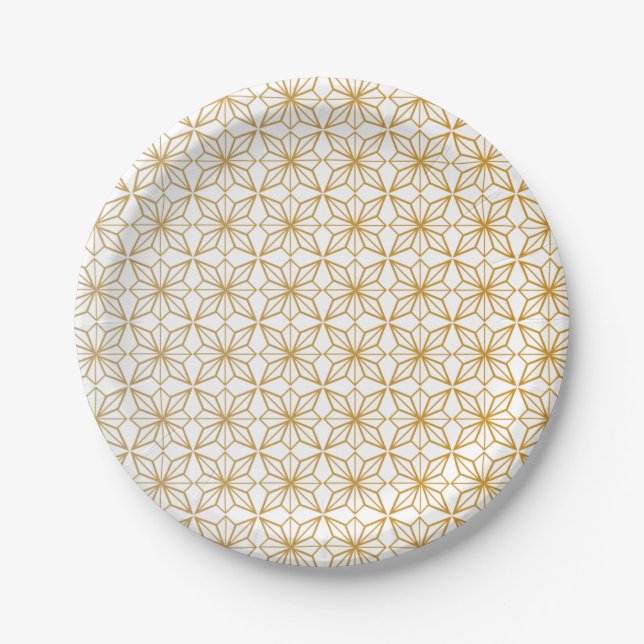 Seamless geometric pattern with intricate  paper plates (Front)