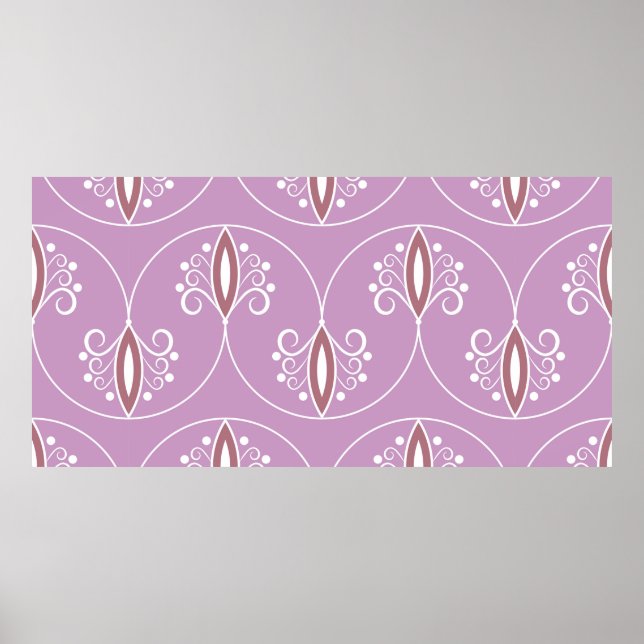 Seamless geometric pattern with swirls. art.  poster (Front)