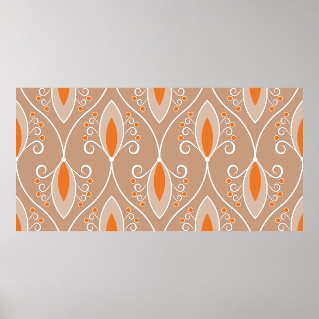 Seamless geometric pattern with swirls poster (Front)