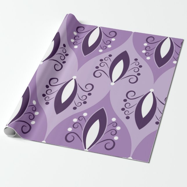 Seamless geometric pattern with swirls wrapping paper (Unrolled)