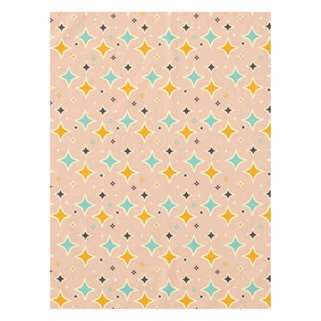 Seamless geometric pattern with teal pentagons tablecloth (Front)