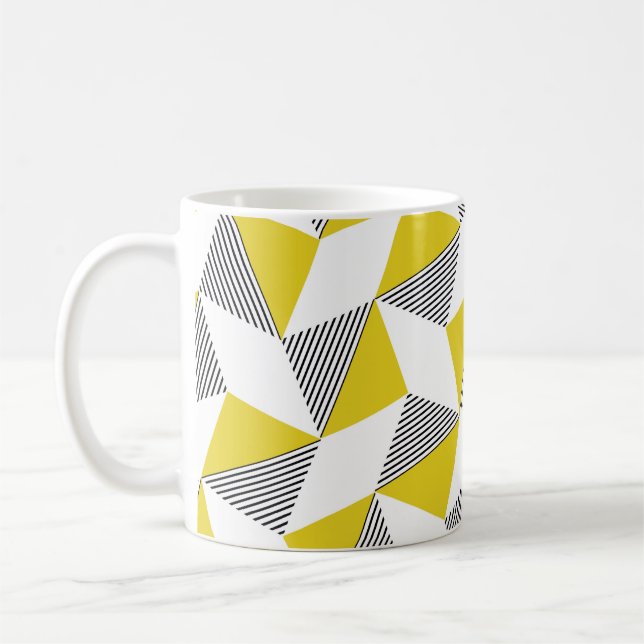 Seamless geometric pattern with triangles,  rhombu coffee mug (Left)