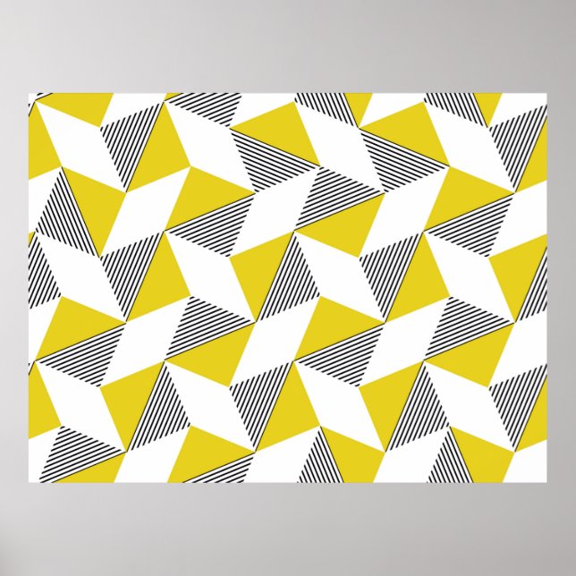 Seamless geometric pattern with triangles,  rhombu poster (Front)