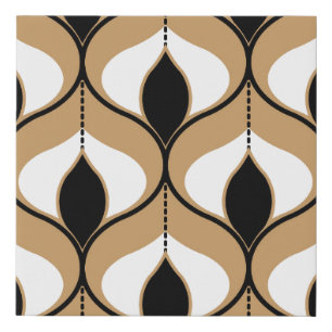 Seamless geometric pattern with wavy lines. art. faux canvas print