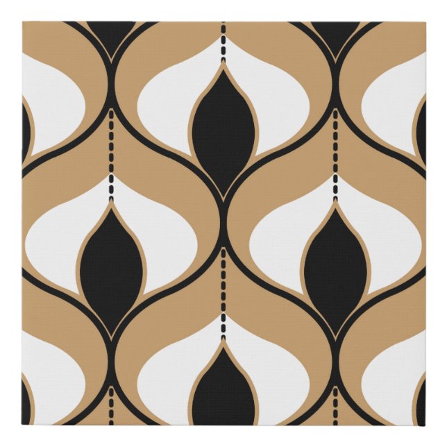 Seamless geometric pattern with wavy lines. art.  faux canvas print (Front)