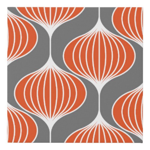 Seamless geometric pattern with wavy lines art  faux canvas print
