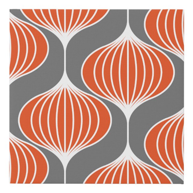 Seamless geometric pattern with wavy lines. art.  faux canvas print (Front)