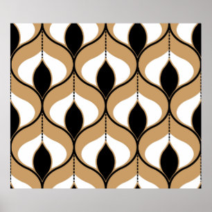 Seamless geometric pattern with wavy lines. art. poster