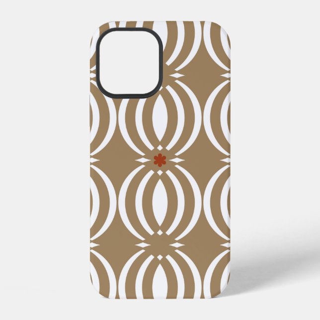 Seamless geometric pattern with wavy lines iphone case (Back)