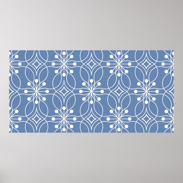 Seamless geometric pattern with wavy lines poster (Front)