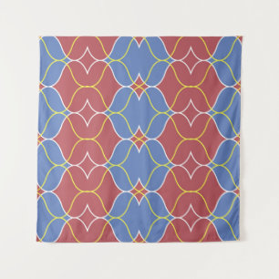 Seamless geometric pattern with wavy lines tapestry