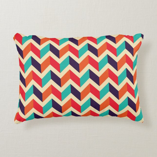 Seamless geometric pattern with zigzags background accent pillow (Front)