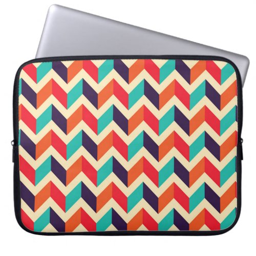 Seamless geometric pattern with zigzags background laptop sleeve