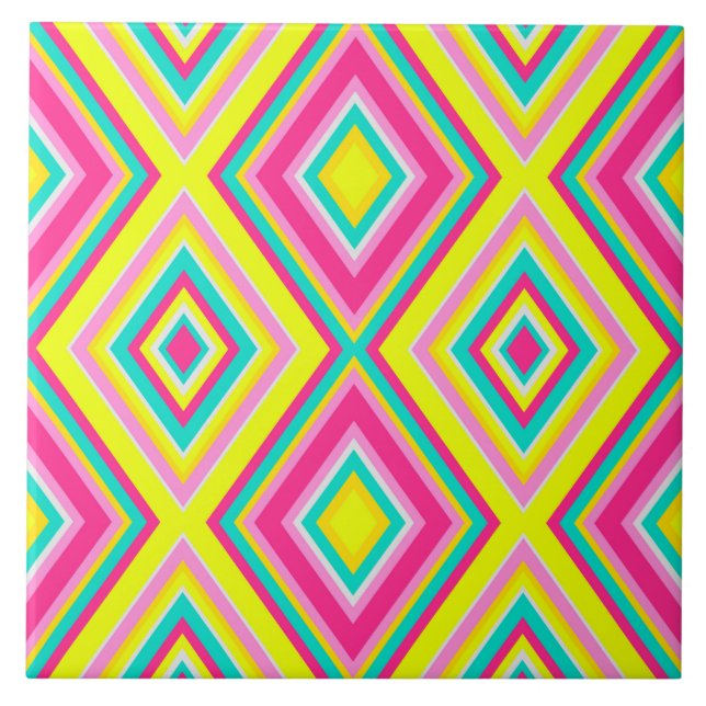 Seamless geometric rhombus shapes modern trendy de ceramic tile (Front)