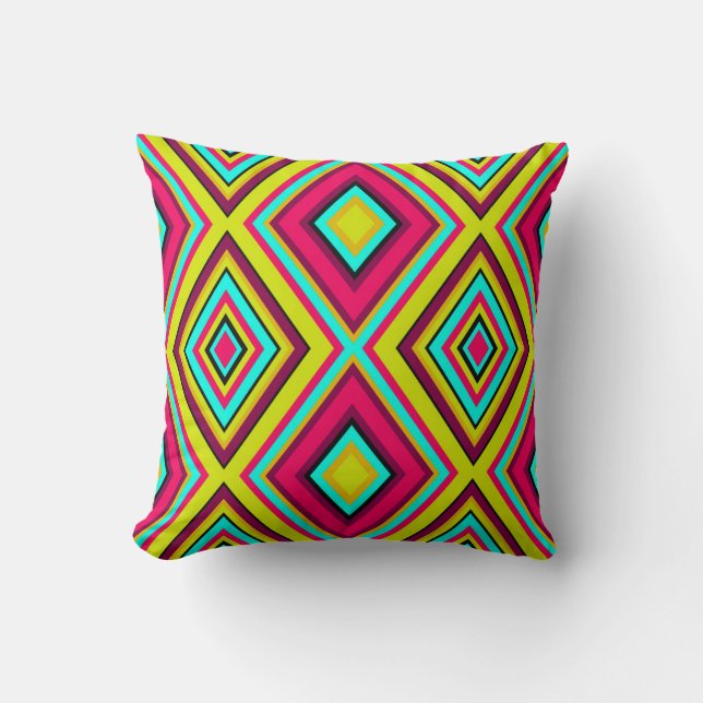 Seamless geometric rhombus shapes modern trendy de throw pillow (Front)