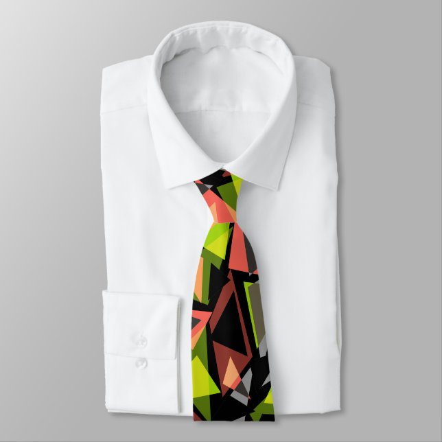 Seamless geometric triangles shapes neck tie (Tied)