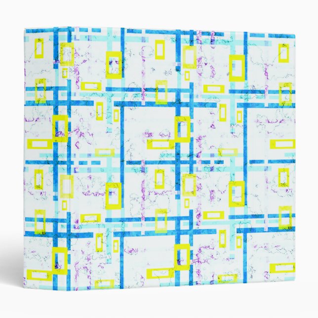 Seamless geometrical bright colors rectangular sha 3 ring binder (Front/Spine)
