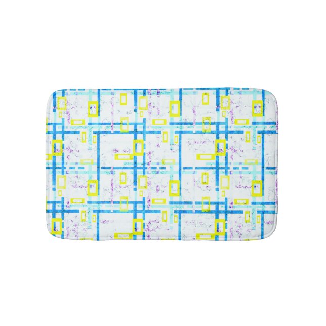 Seamless geometrical bright colors rectangular sha bath mat (Front)