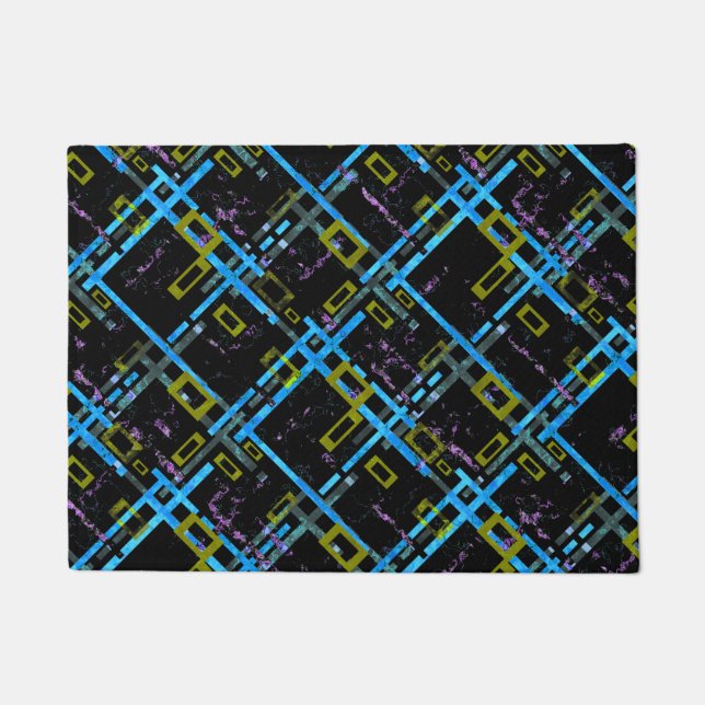 Seamless geometrical bright colors rectangular sha doormat (Front)
