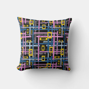 Seamless geometrical bright colors rectangular sha throw pillow
