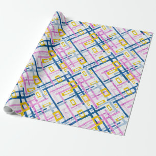 Seamless geometrical bright colors rectangular sha wrapping paper