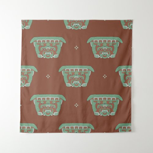 Seamless geometrical pattern with tribal motifs H Tapestry