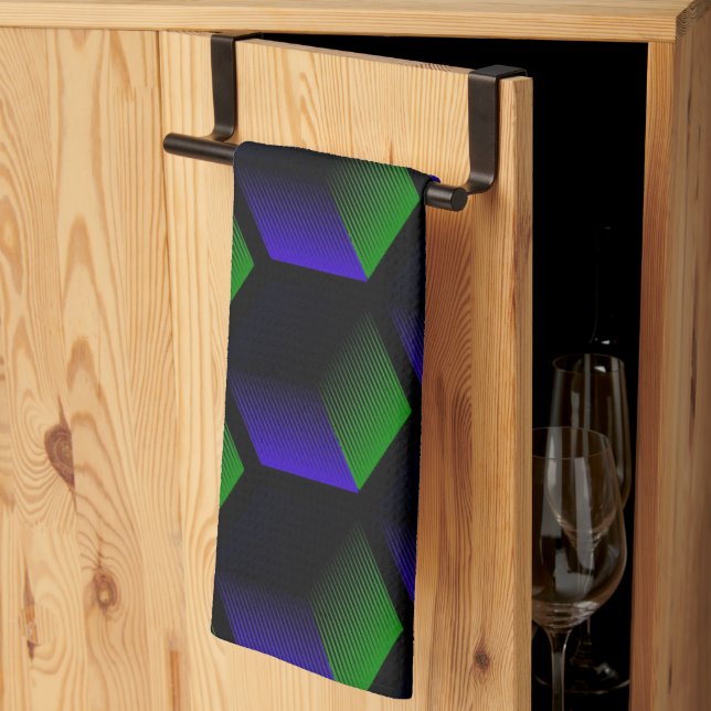 seamless geometrical square  kitchen towel (Thirds Fold)