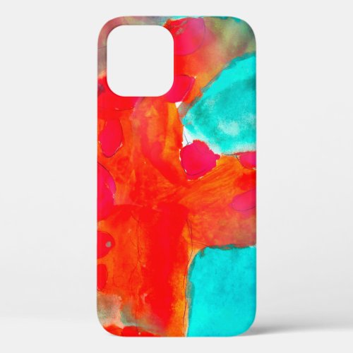 Seamless giraffe  blue  orange watercolor artist iPhone 12 case