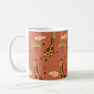 Seamless Giraffe Pattern Vintage Illustration Coffee Mug