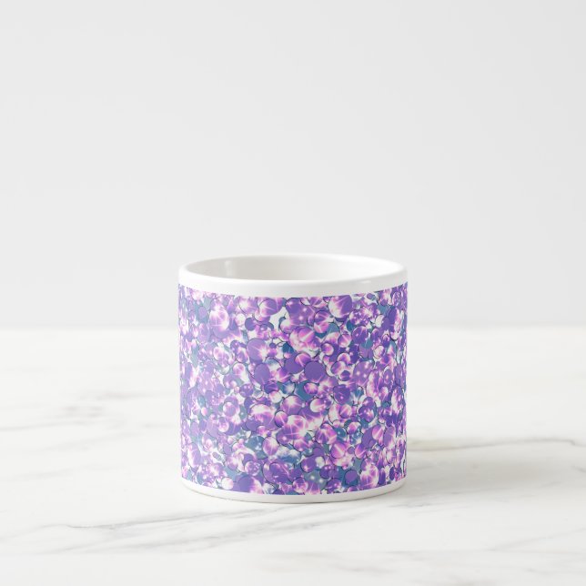 Seamless glitter sequins sparkle purple violet pat espresso cup (Front)