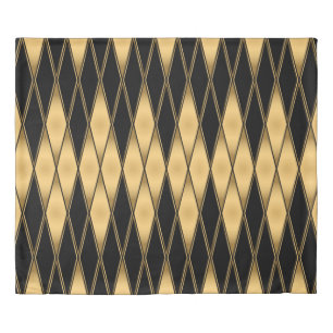 Seamless gold and black shapes pattern duvet cover